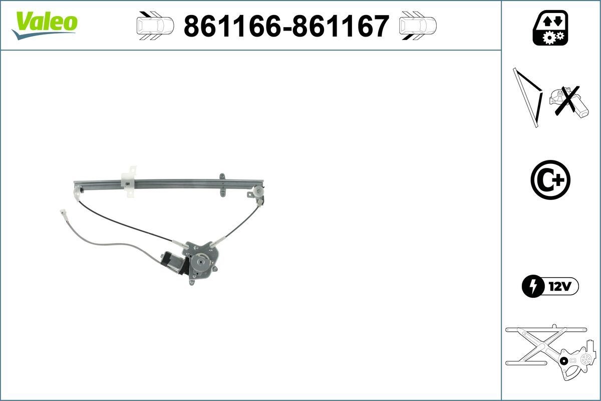 VALEO Window regulator Article number: 861166 cheaply