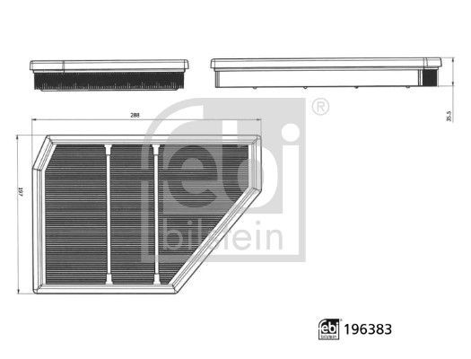 FEBI BILSTEIN Air filter Article number: 196383 cheaply