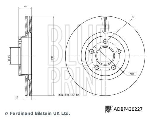 BLUE PRINT Bremseskive artikkelnummer: ADBP430227 billig