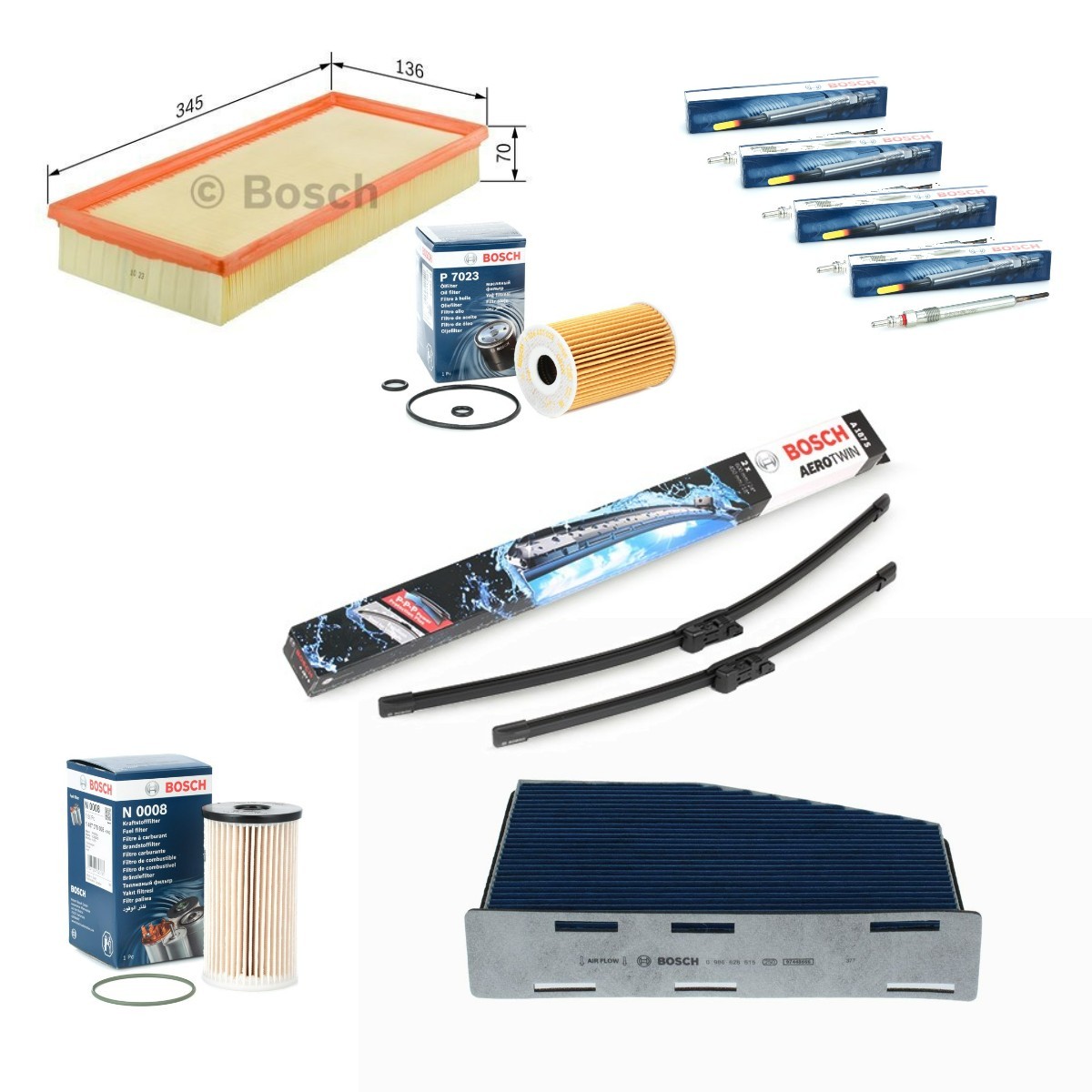 BOSCH Techninės priežiūros komplektas Aerotwin prekės numeris: BSH4682SK022 nebrangu