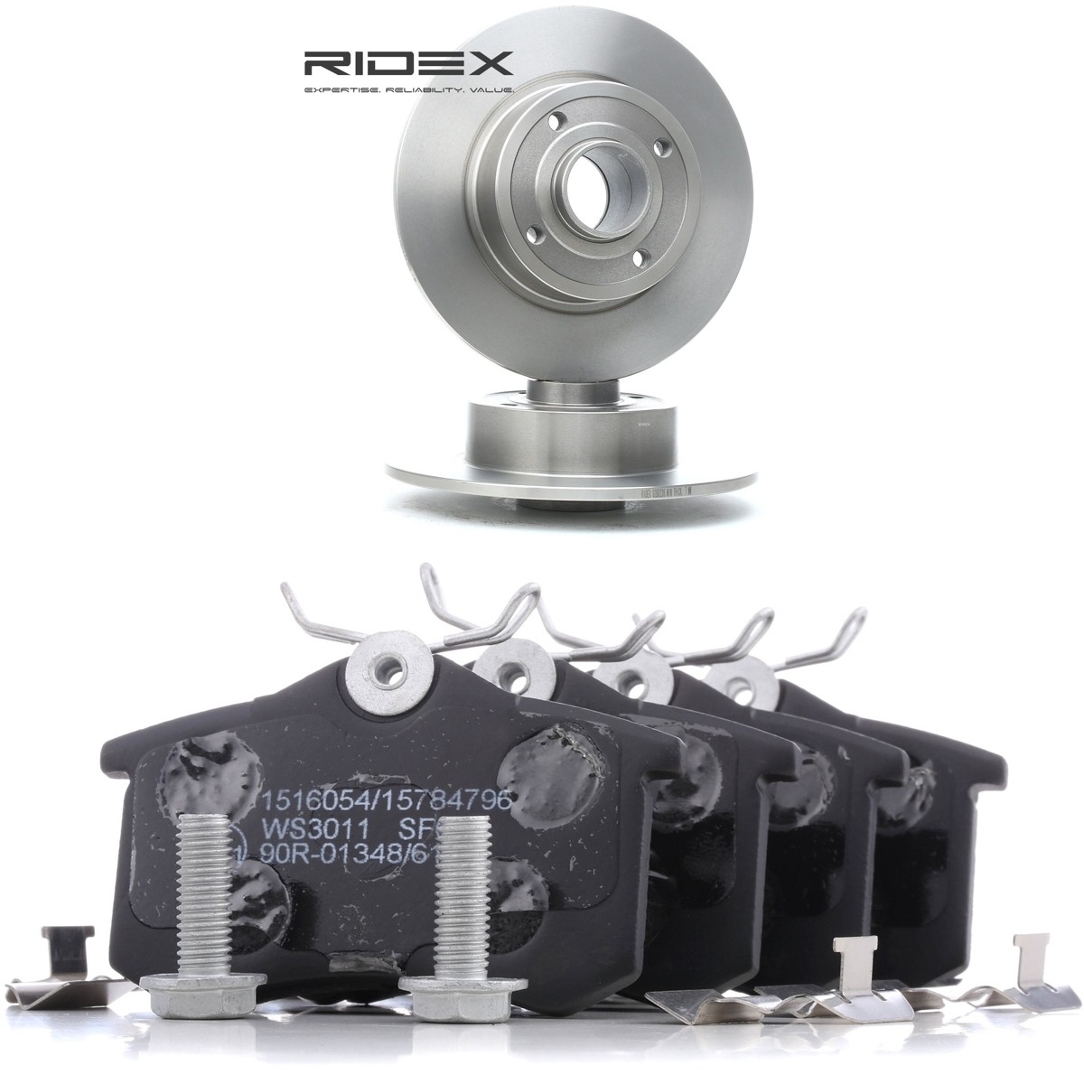RIDEX Brake discs and pads set Article number: 3405B3393 cheaply