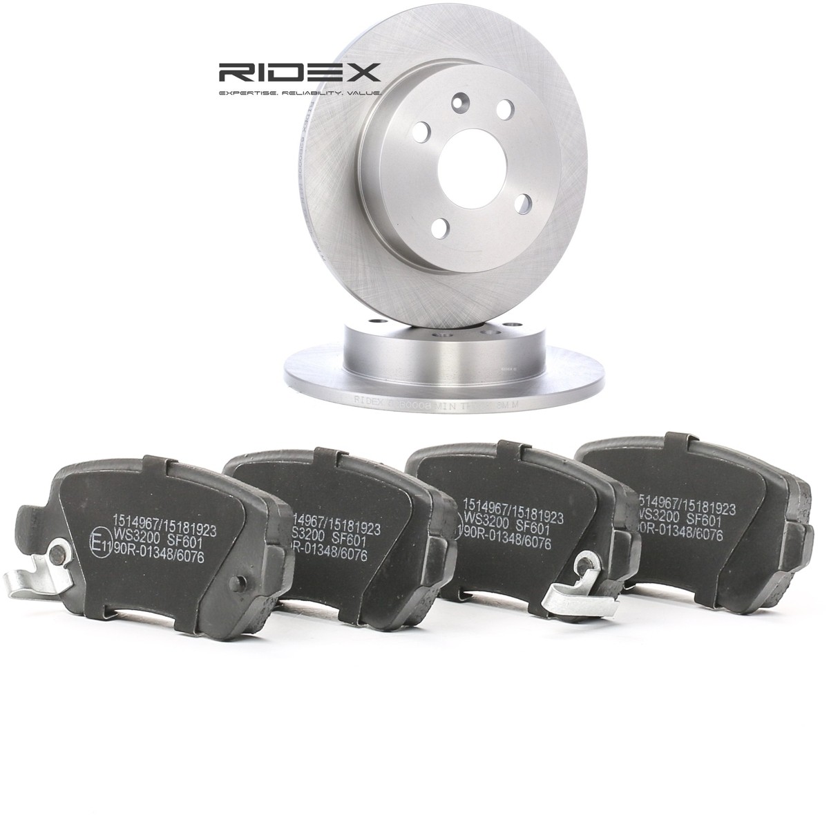 RIDEX Brake discs and pads set Article number: 3405B3395 cheaply