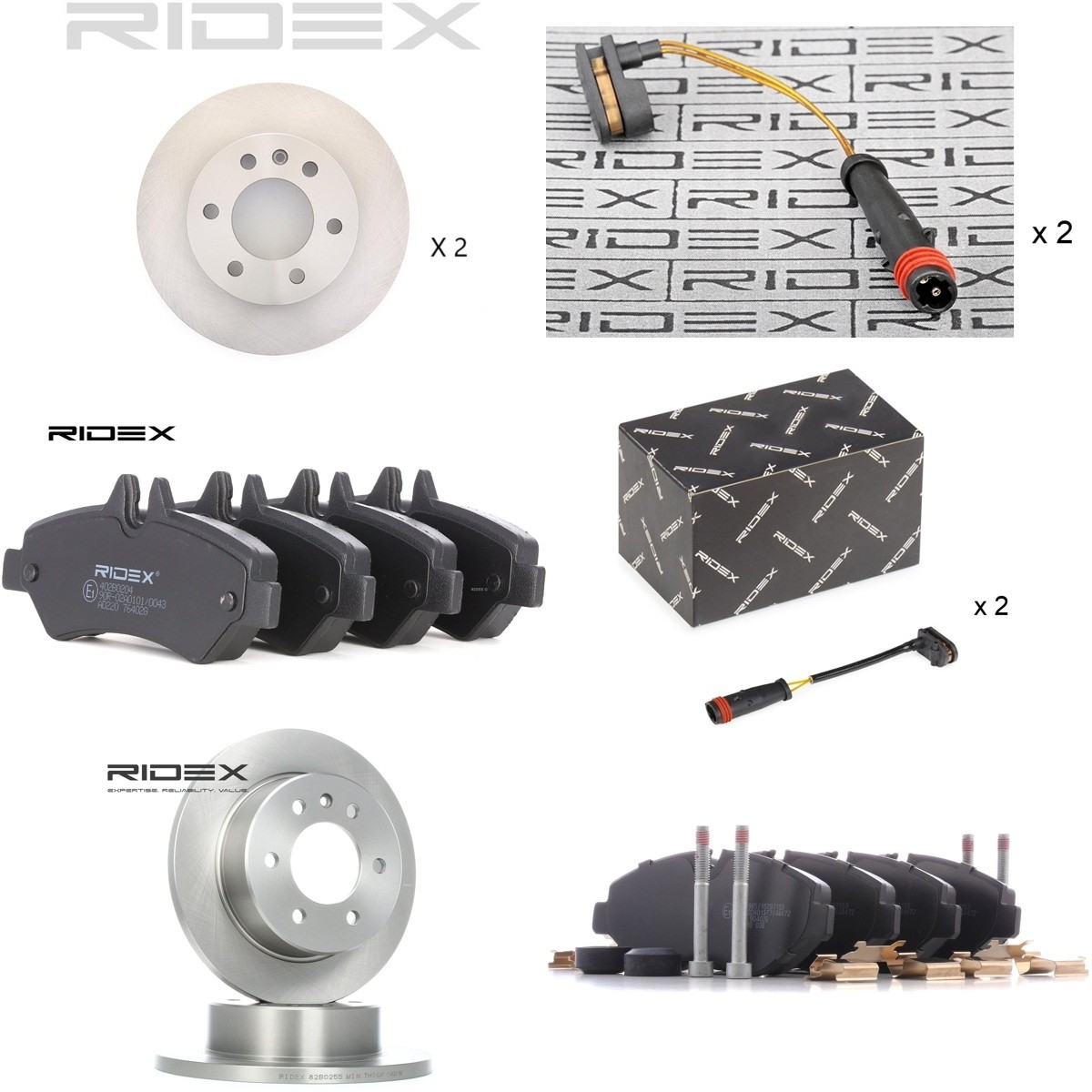 RIDEX Brake discs and pads set Article number: 3405B3434 cheaply