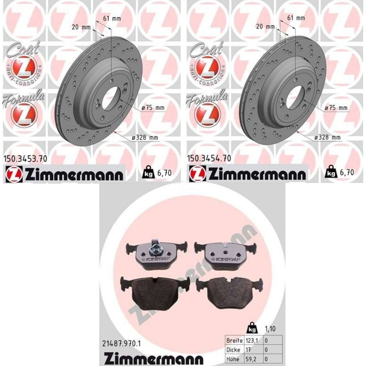 ZIMMERMANN Pidurikomplekt, ketaspidur Artikli number: ZMN3405N0019 soodsalt