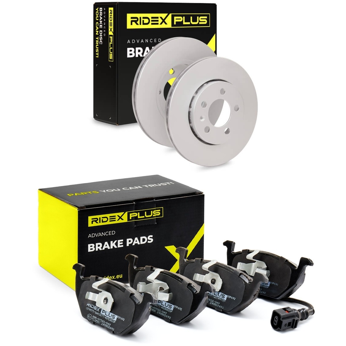 RIDEX PLUS Brake discs and pads set Article number: 3405B0003P cheaply