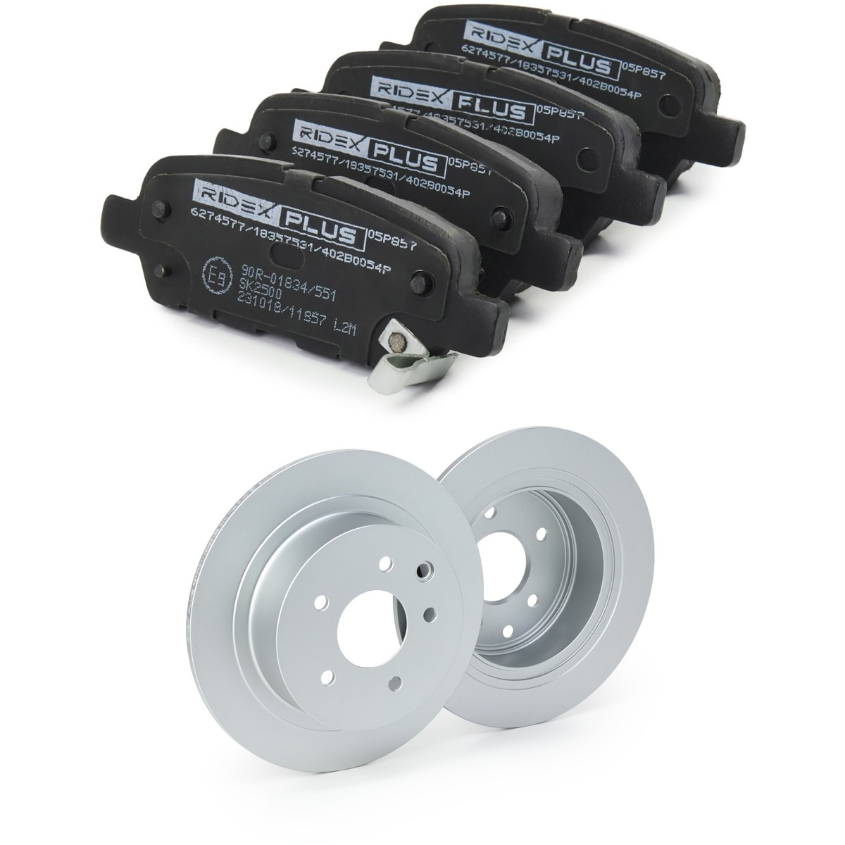 RIDEX PLUS Brake discs and pads set Article number: 3405B0280P cheaply