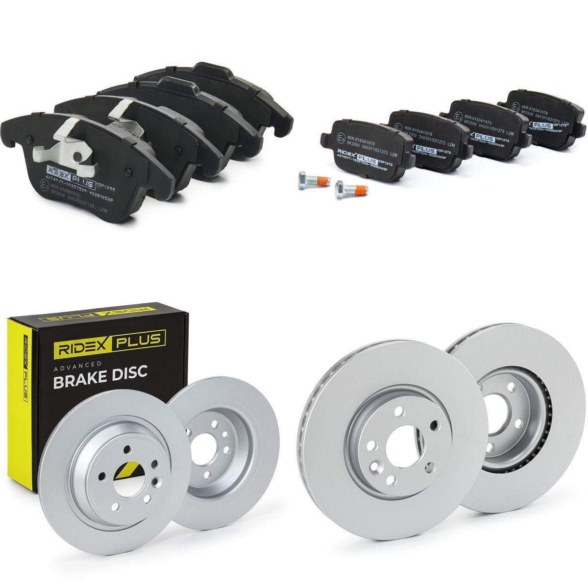 RIDEX PLUS Brake discs and pads set Article number: 3405B0508P cheaply