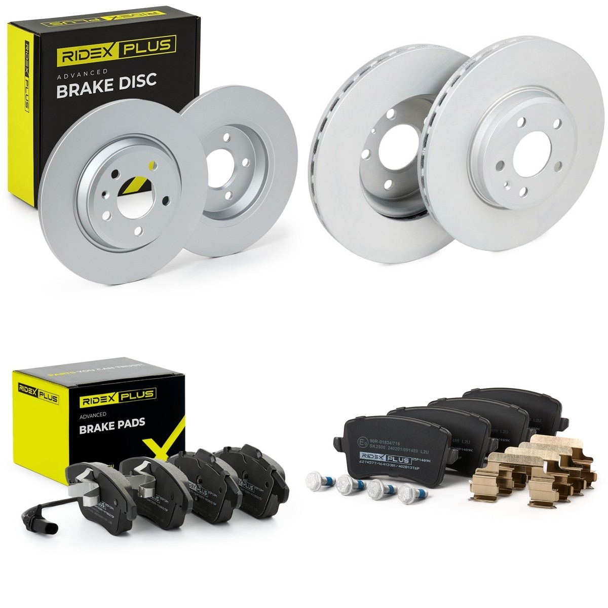 RIDEX PLUS Brake discs and pads set Article number: 3405B0460P cheaply