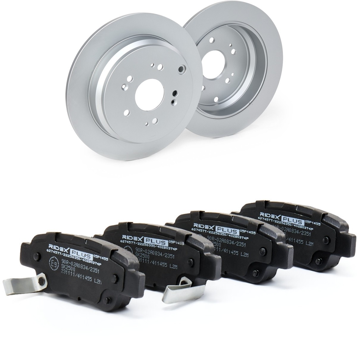 RIDEX PLUS Brake discs and pads set Article number: 3405B1507P cheaply