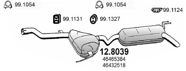 ASSO Midtre / bakre lydpotte artikkelnummer: 12.8039 billig