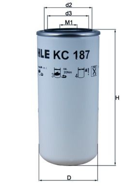 MAHLE ORIGINAL Filtro combustible Número de artículo: KC 187 a buen precio