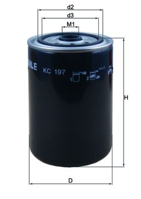 MAHLE ORIGINAL Filtro de combustível Número de artigo: KC 197 baixo custo