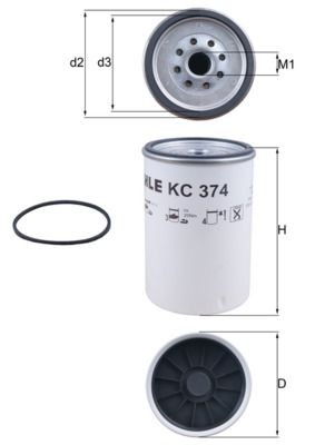 MAHLE ORIGINAL Filtro combustible Número de artículo: KC 374D a buen precio