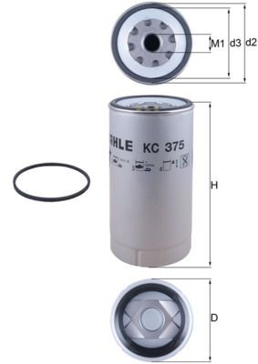 MAHLE ORIGINAL Filtre à carburant UGS: KC 375D à peu de frais