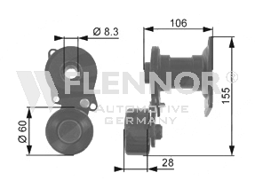 FLENNOR Polea tensora, correa poli V Número de artículo: FA22939 a buen precio