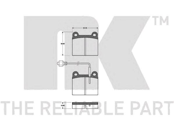 NK Brake pad set Article number: 221807 cheaply
