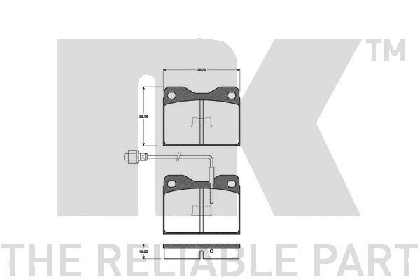 NK Brake pad set Article number: 221812 cheaply