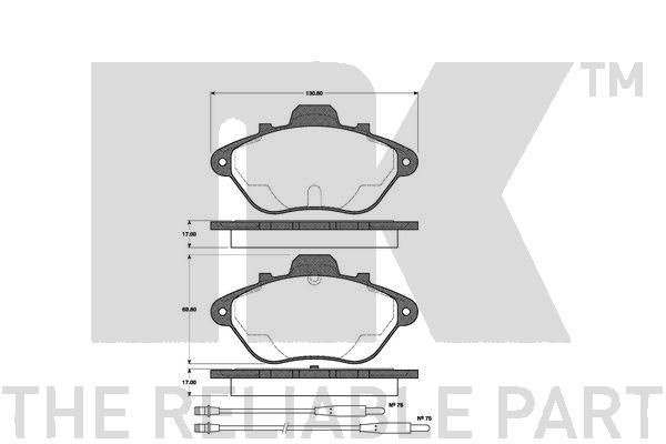 NK Brake pad set Article number: 221922 cheaply