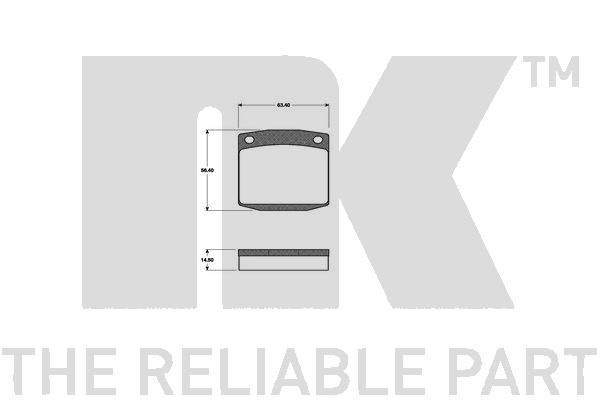 NK Brake pad set Article number: 222202 cheaply