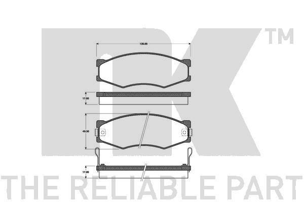 NK Brake pad set Article number: 222214 cheaply