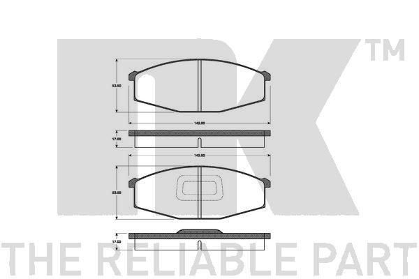 NK Brake pad set Article number: 222216 cheaply