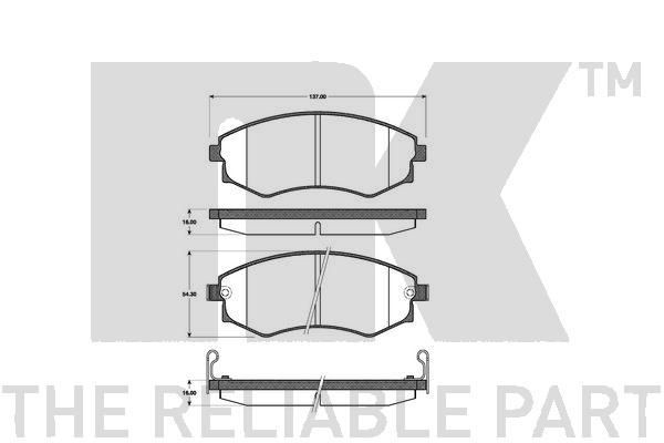 NK Brake pad set Article number: 222252 cheaply