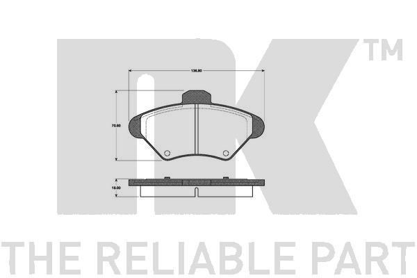 NK Brake pad set Article number: 222537 cheaply