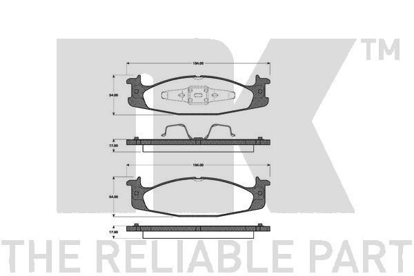 NK Brake pad set Article number: 222539 cheaply