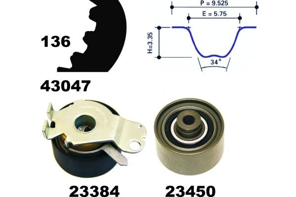 MAPCO Timing belt kit Article number: 23409 cheaply