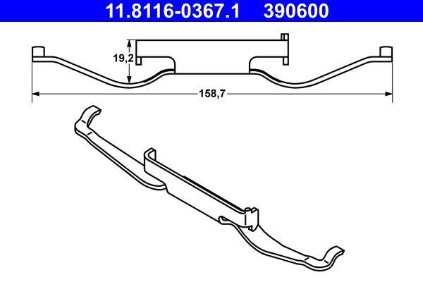 ATE Spring, brake caliper Article number: 11.8116-0367.1 cheaply