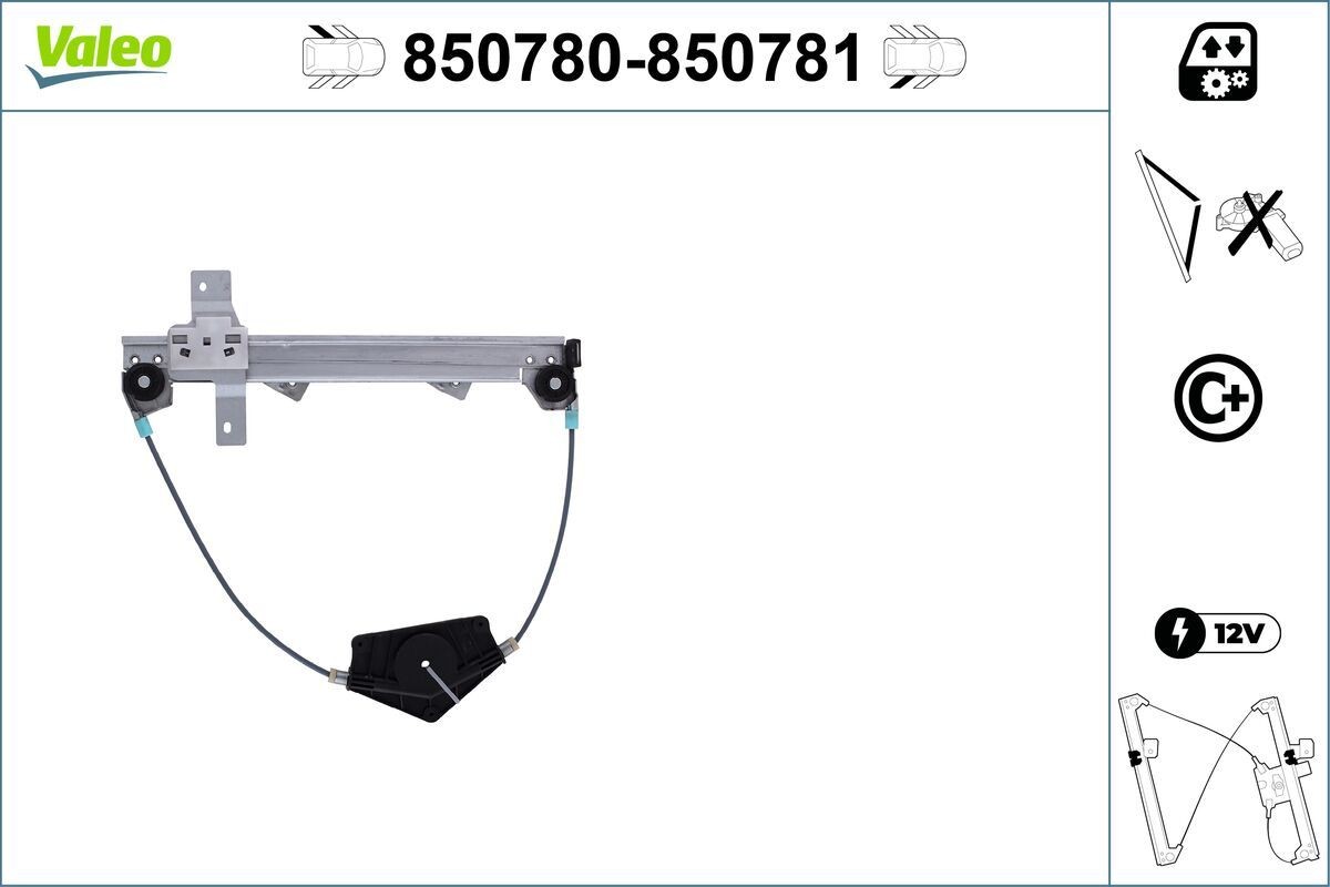 VALEO Window regulator Article number: 850780 cheaply