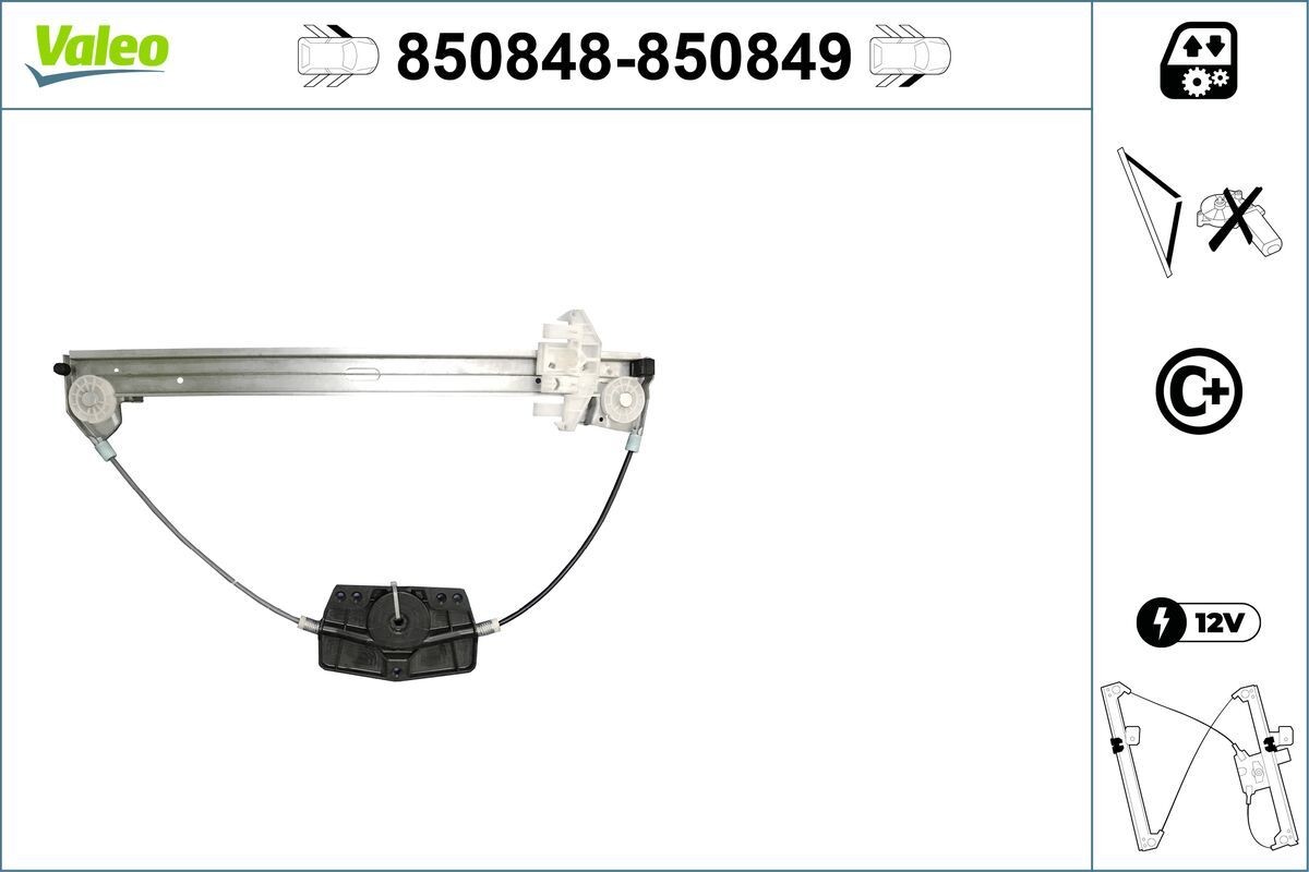 VALEO Window regulator Article number: 850848 cheaply