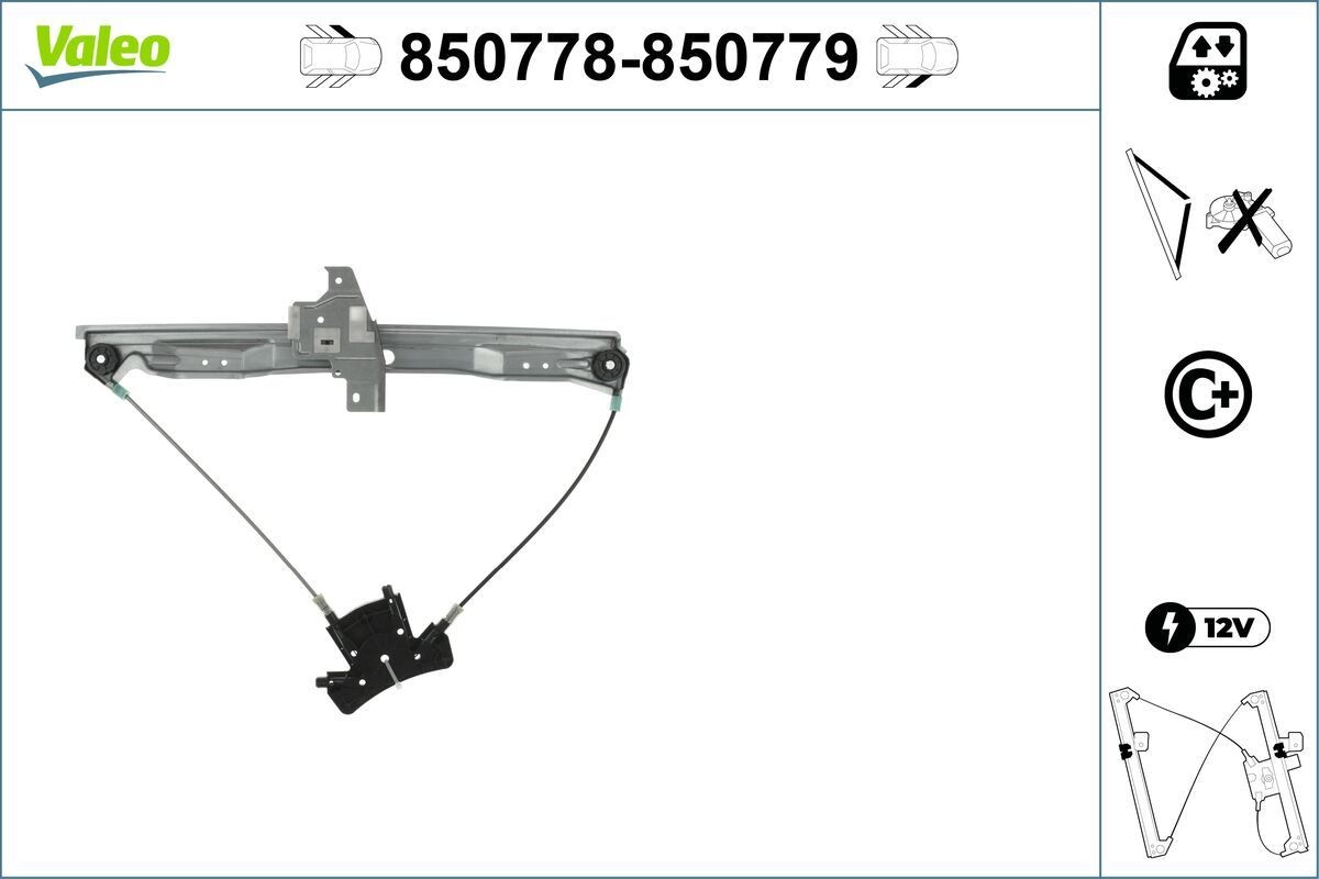 VALEO Window regulator Article number: 850778 cheaply