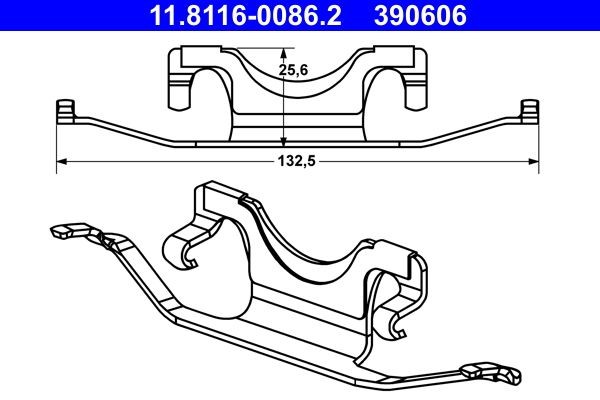 ATE Spring, brake caliper Article number: 11.8116-0086.2 cheaply