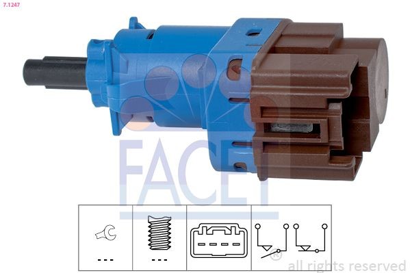 FACET Interruptor de luces freno Número de artículo: 7.1247 a buen precio