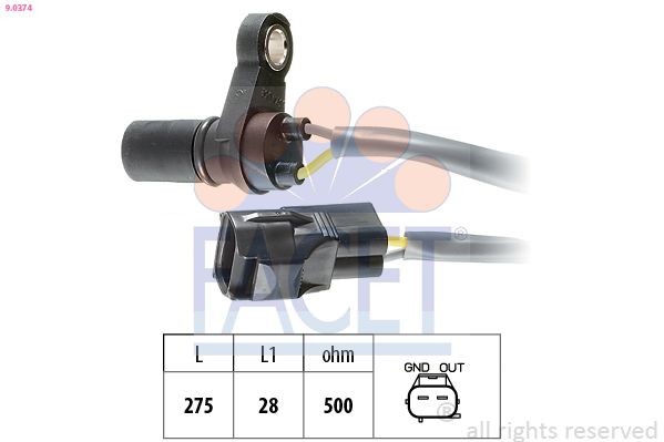 FACET RPM Sensor, automatic transmission Article number: 9.0374 cheaply