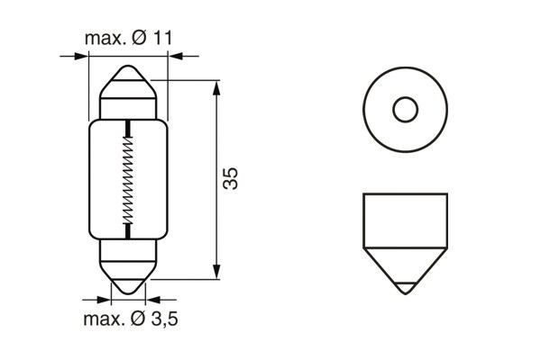BOSCH Glödlampa Artikelnummer: 1 987 301 060 billigt