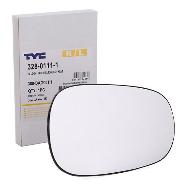 TYC Backspegelglas Artikelnummer: 328-0111-1 billigt