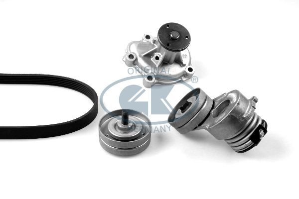 GK Water Pump + V-Ribbed Belt Kit Article number: K980753D cheaply