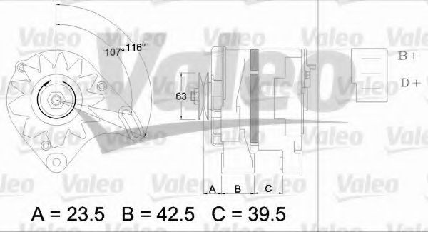 VALEO Dynamo artikkelnummer: 436704 billig