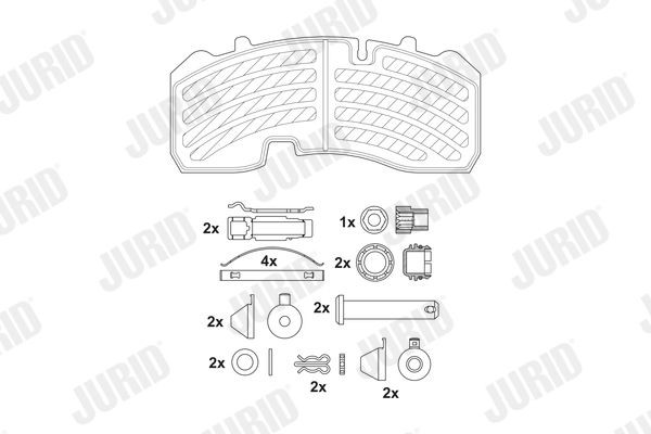 JURID Brake pad set Article number: 2916505390 cheaply