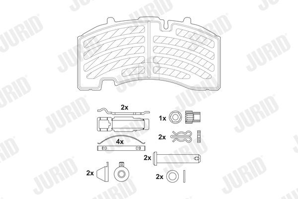 JURID Brake pad set Article number: 2917105390 cheaply