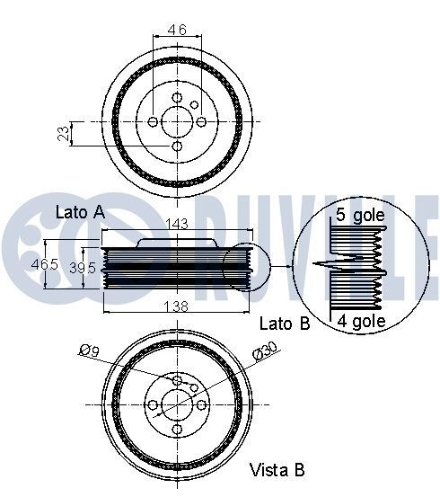 RUVILLE Water Pump + V-Ribbed Belt Kit Article number: 55345801 cheaply
