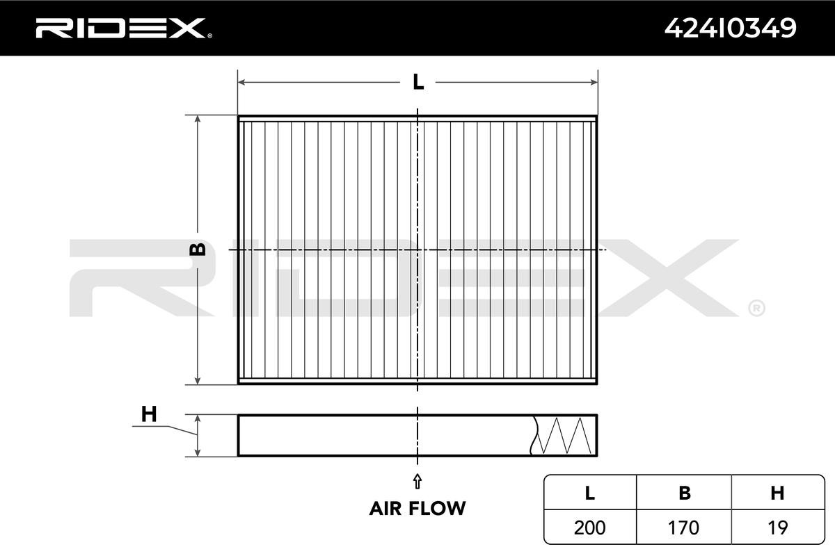 RIDEX Kupefilter artikkelnummer: 424I0349 billig