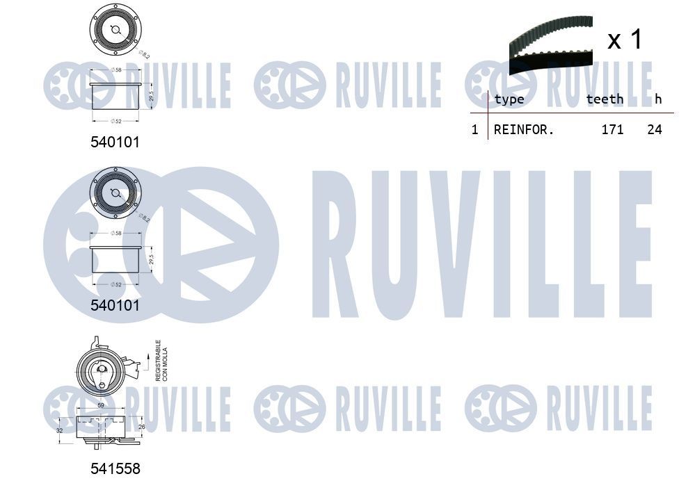 RUVILLE Juego de correas trapeciales poli V Número de artículo: 5635880 a buen precio