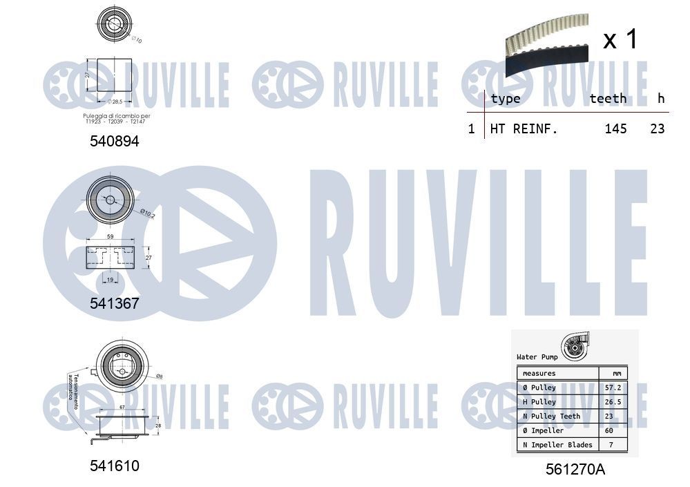 RUVILLE Juego de correas trapeciales poli V Número de artículo: 5635882 a buen precio