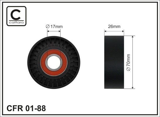 CAFFARO Rolo tensor, correia trapezoidal estriada Número de artigo: 01-88 baixo custo