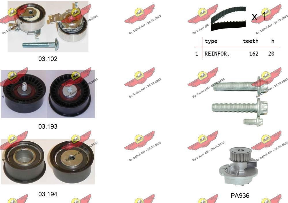 AUTOKIT Timing belt kit Article number: 04.5037PA cheaply