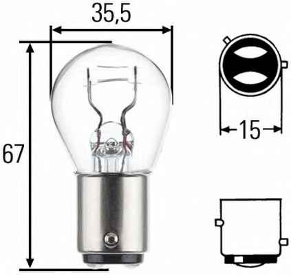 HELLA Glödlampa, broms- / bakljus Artikelnummer: 8GD 004 772-151 billigt