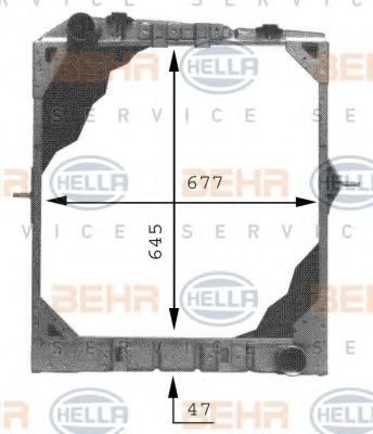 HELLA Радиатор, охлаждане на двигателя артикулен номер: 8MK 376 709-421 евтино